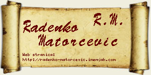 Radenko Matorčević vizit kartica